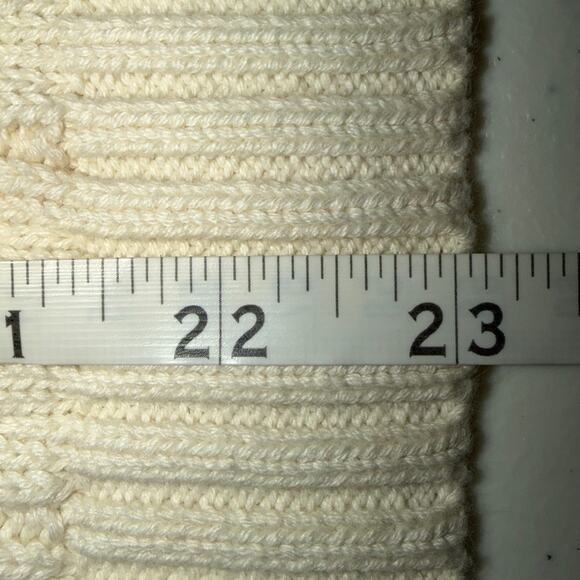 Lands' End Drifter Cable Knit Womens Size Small Cream Long Sleeve Cotton Sweater - Picture 7 of 7